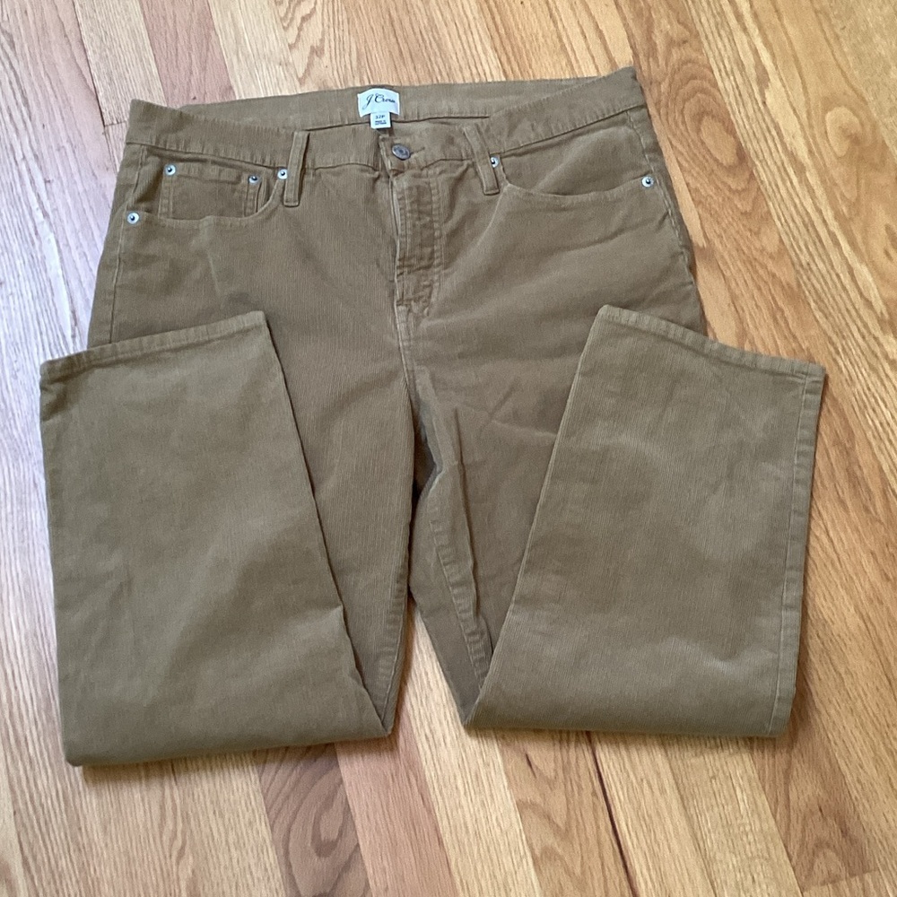 J. Crew Tan Corduroy Trousers 32 Petite Vintage Slim Straight‎